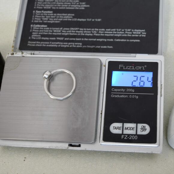 Vintage Sterling Silver 925 Blue Tourmaline Minimalist Stack Ring SIZE 10 - Picture 8 of 8